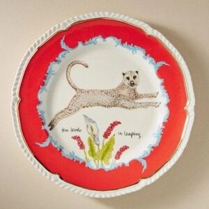 NWT Anthropologie Lou Rota 12 Days Christmas Lords Leaping Dessert Plate